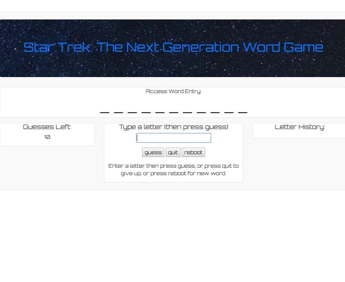 Star Trek Word Game App