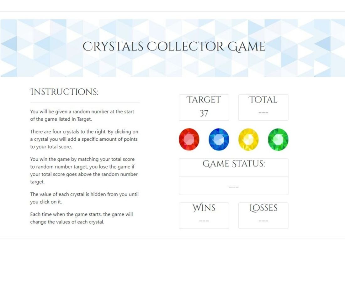 Crystal Collector Game App